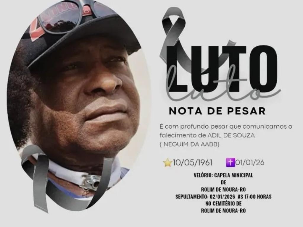 Nota de Pesar - Nota de pesar pelo falecimento de Adil de Souza