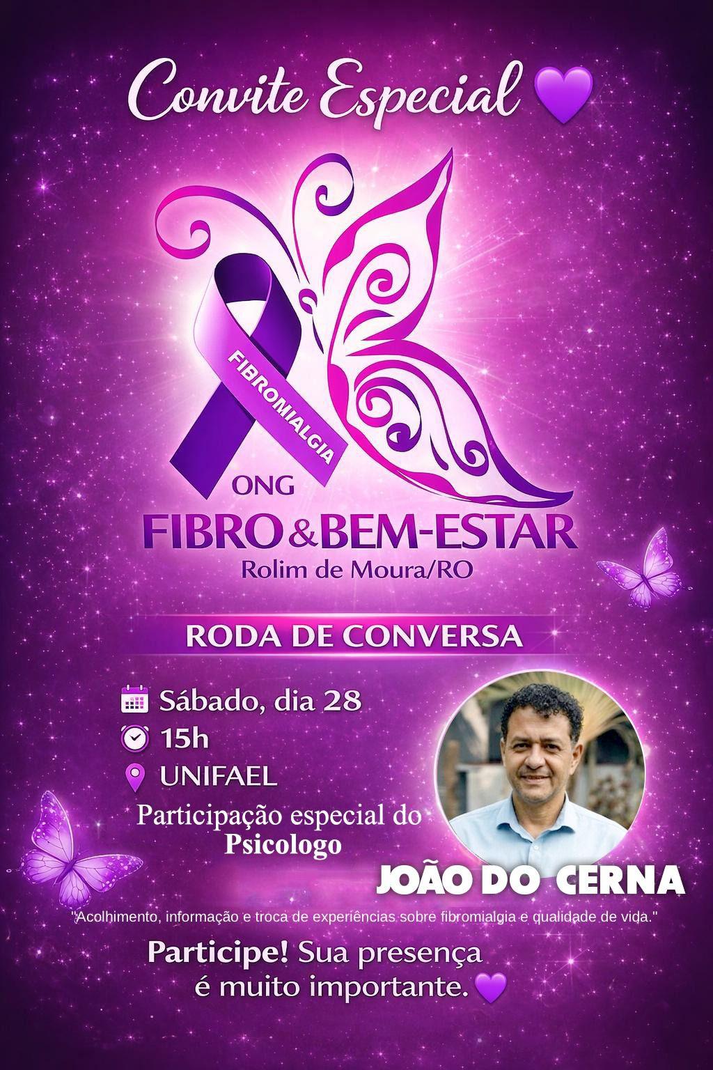 A ONG Fibro & Bem-Estar convida você para participar de uma Roda de Conversa dedicada ao acolhimento,