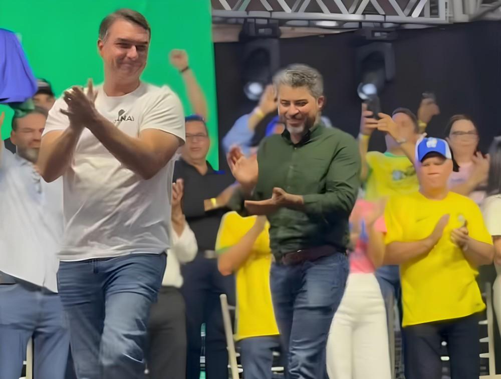 Eleições - Flávio Bolsonaro lança pré-candidatura do senador Marcos Rogério ao Governo