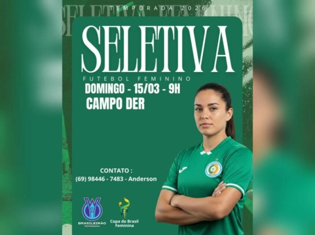 FUTEBOL FEMENINO - Rolim de Moura EC realiza seletiva para futebol feminino neste domingo, 15; time vai disputar o Bras