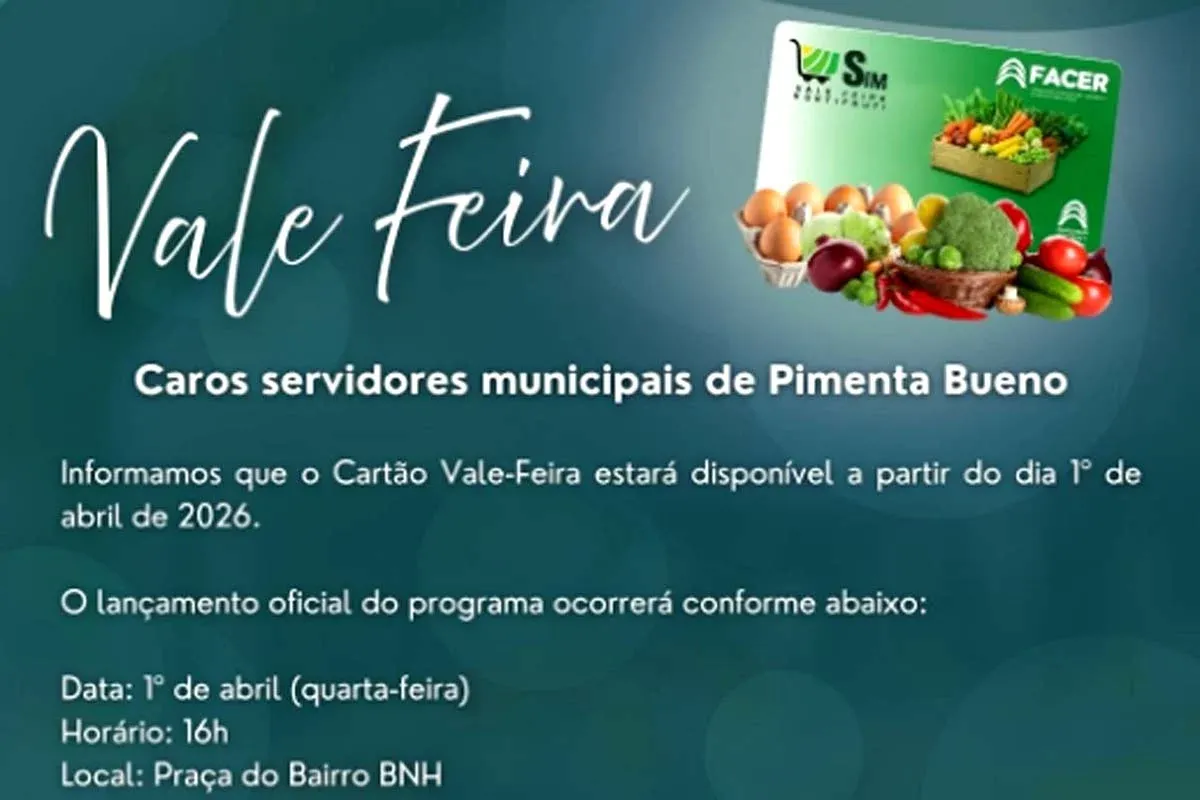 PIMENTA BUENO - Prefeitura realiza lançamento do cartão Vale-Feira para servidores municipais