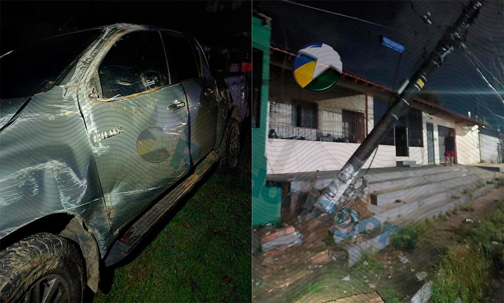 Polícia - Advogado bêbado é preso após bater em carro estacionado e derrubar poste na região central de Porto Velho