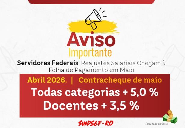Geral - Servidores federais: reajustes salariais chegam à folha de pagamento em maio
