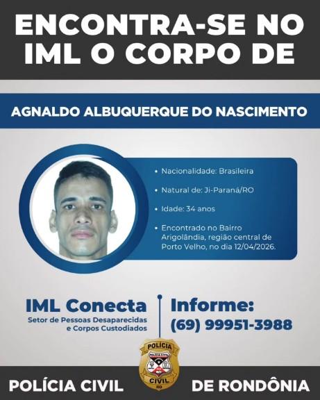 Polícia - Corpo recolhido no bairro Arigolândia segue no IML à espera de familiares