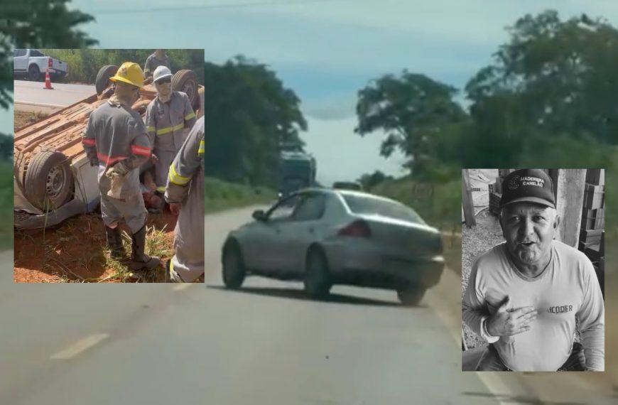 TRISTEZA - Senhor envolvido em grave acidente no Anel Viário morre em Rondonópolis; vídeo mostra o capotamento