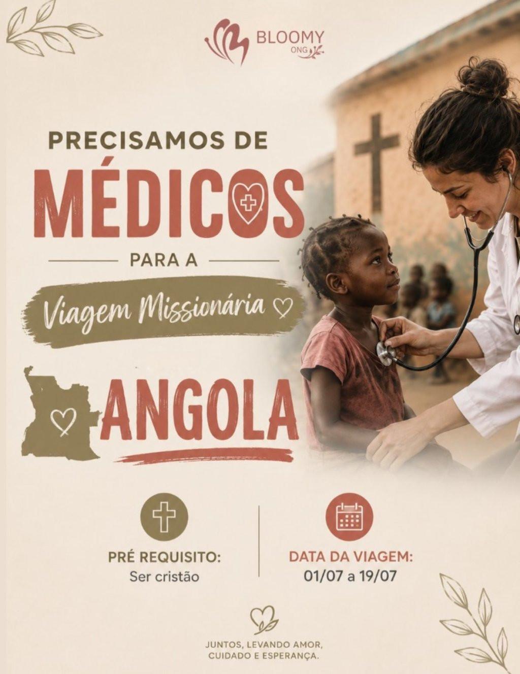 MISSÃO HUMANITÁRIA -Bloomy ONG busca médicos voluntários para missão humanitária em Angola