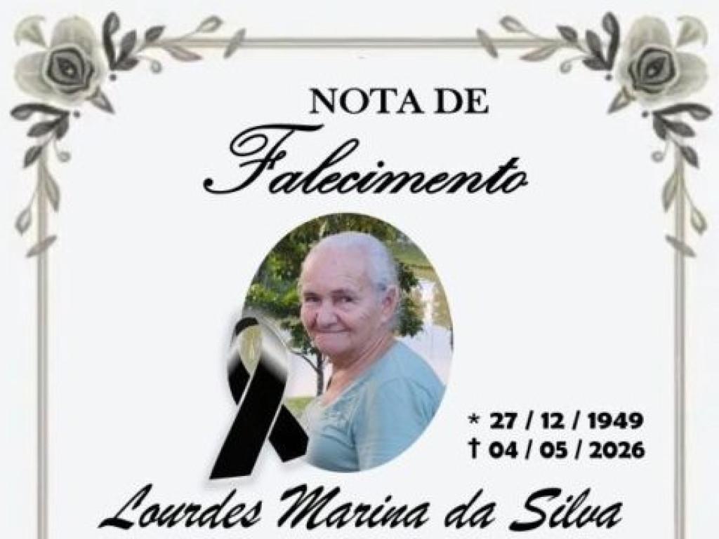 NOTA DE PESAR - Nota de pesar pelo falecimento de Lourdes Marina da Silva