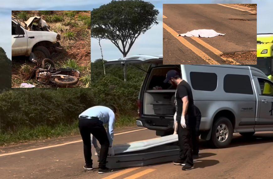 Pai e filha de 8 meses morrem após colisão gravíssima entre F-350 e moto em MT; vídeo