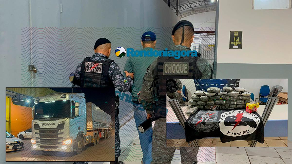Polícia - Cão detectou: caminhoneiro é preso com 35 kg de drogas escondidos em carga de soja na BR-364
