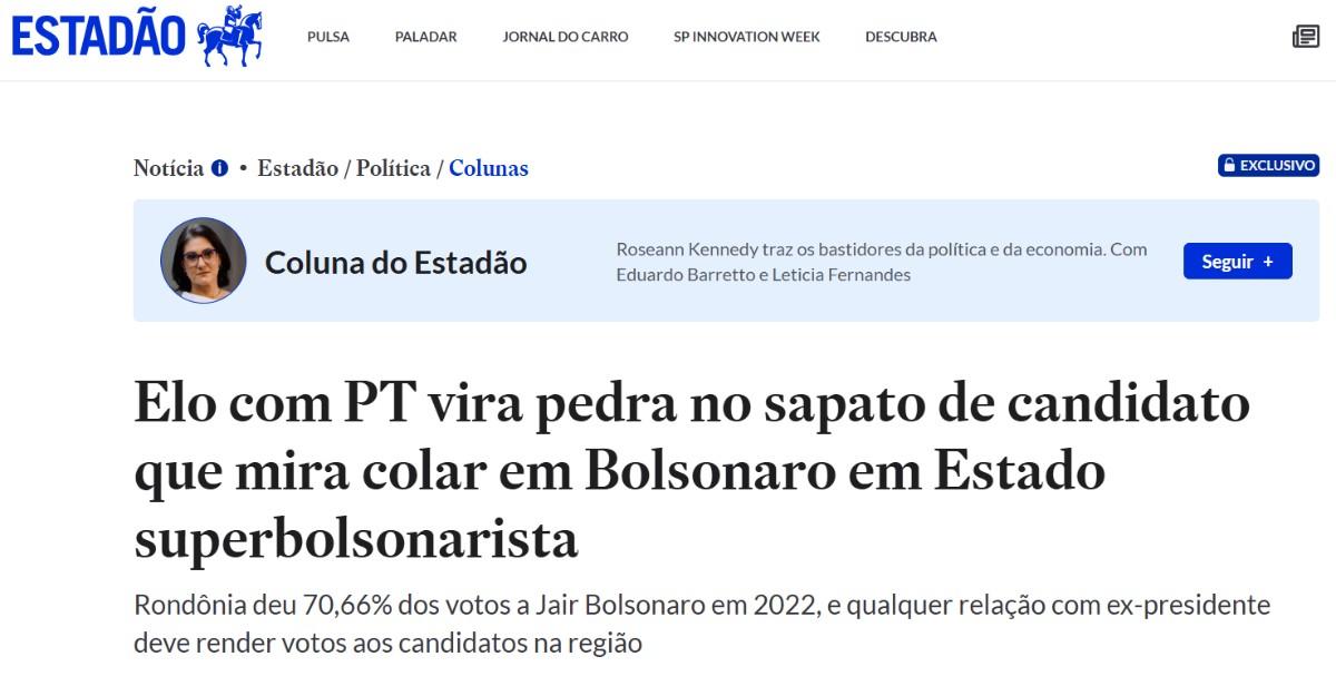 Política - Jornal “O Estadão” diz que ligação com advogada que atuou para o PT gera reação e pressiona pré-candidatura de Fúria