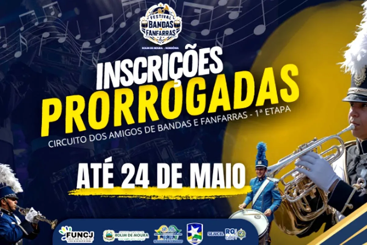 ROLIM DE MOURA - Fundação de Cultura e Juventude anuncia prorrogação das inscrições do Festival de Bandas e Fanfarras