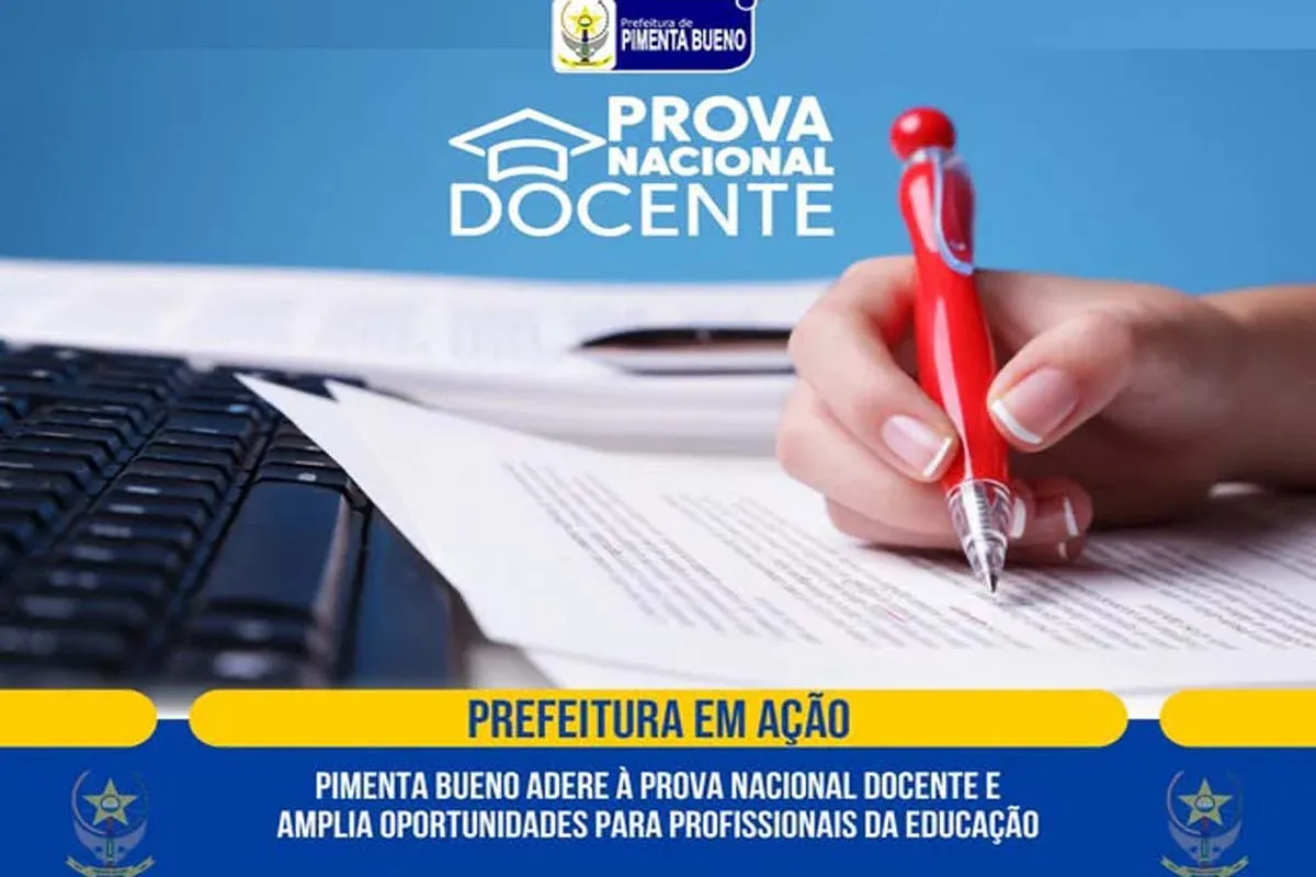 Educação - Pimenta Bueno poderá usar resultado da Prova Nacional Docente em concursos e seleções