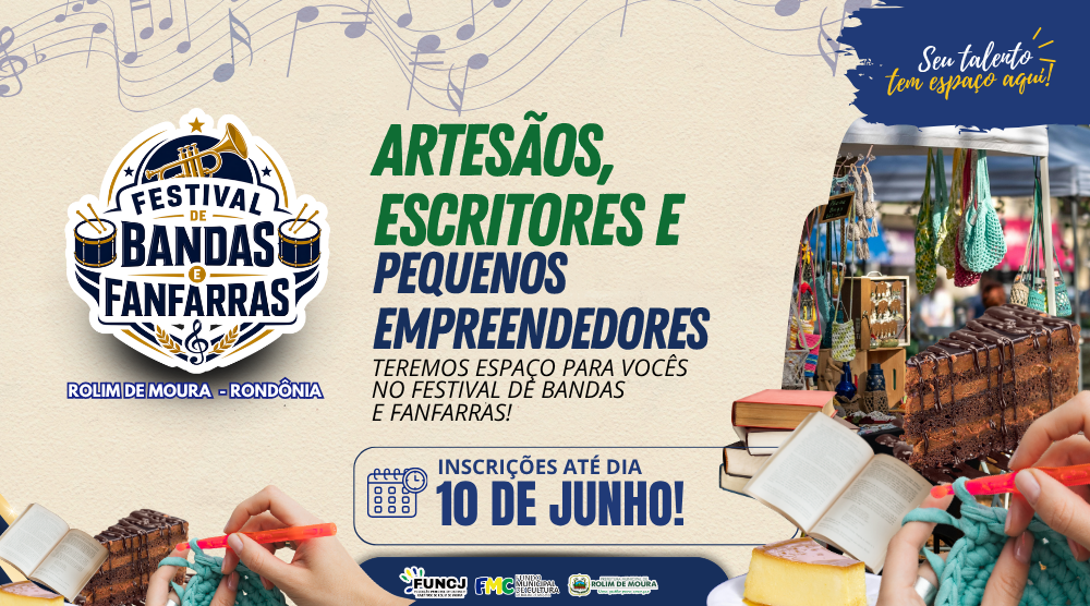 Fundação de Cultura e Juventude abre inscrições para expositores no Festival de Bandas e Fanfarras