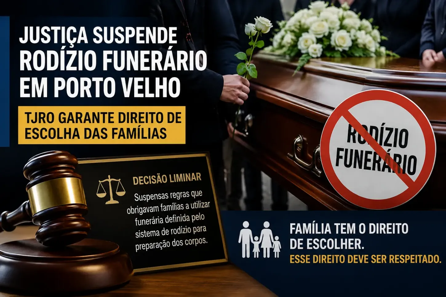 Notícias  - TJRO suspende regras do rodízio funerário em Porto Velho e reforça direito de escolha das famílias