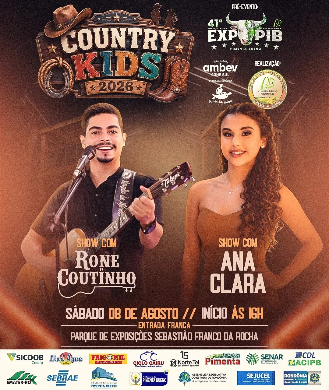 A diversão da criançada já tem data marcada em Pimenta Bueno... ...Está chegando o Country Kids 2026!