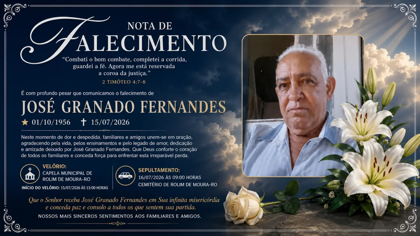 cidade - Nota de pesar pelo falecimento de José Granado Fernandes