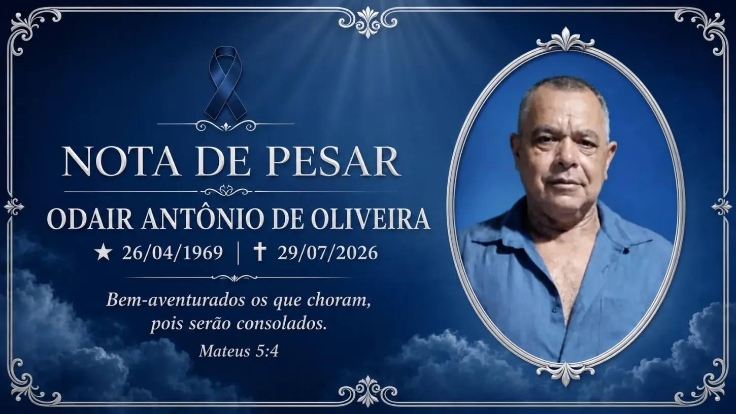 cidade - Nota de pesar pelo falecimento de Odair Antônio de Oliveira