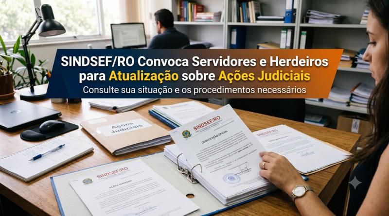 Geral - Sindsef/RO convoca servidores e herdeiros para atualização sobre ações judiciais do anuênio e 3,17% da Funai