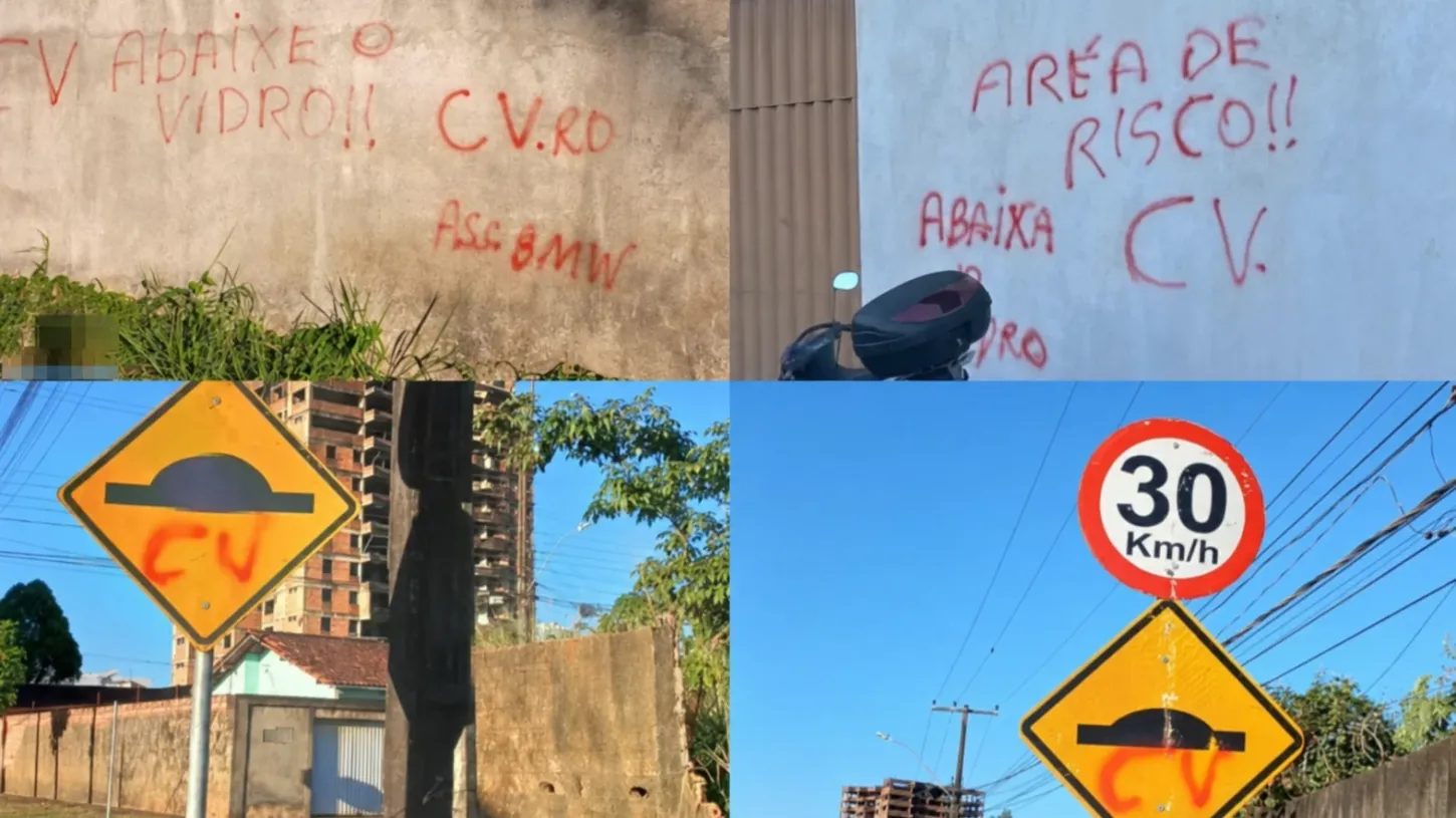 Polícia - AFRONTA: Criminosos picham muros e placas impondo ordens na capital
