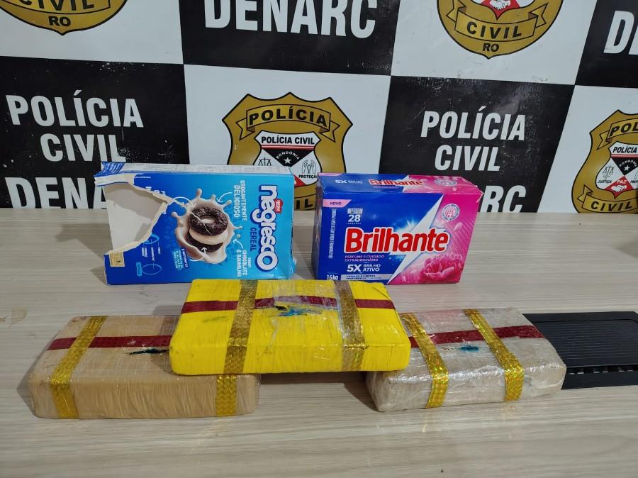 Polícia - Receita Federal e Denarc apreendem três quilos de cocaína escondidos em cesta básica
