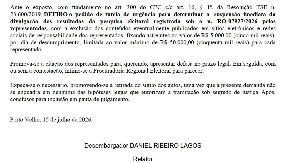 Política - TRE barra divulgação de pesquisa que aponta Fúria em empate técnico na liderança após identificar graves inconsistências