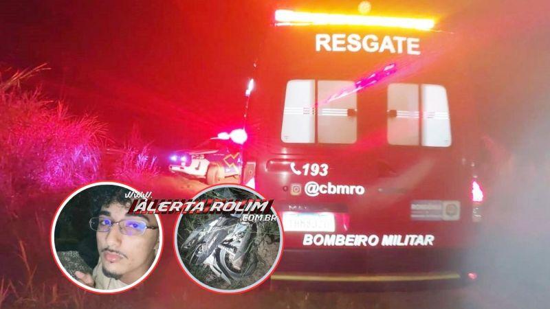 URGENTE - Jovem morreu após grave acidente próximo à ponte do Rio Anta na RO-383, em Rolim de Moura