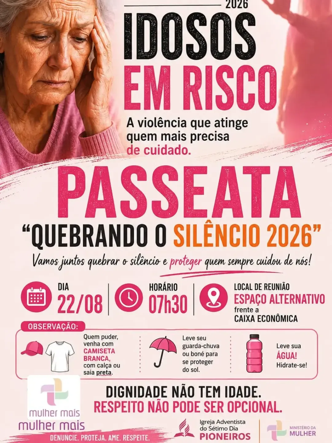cidade - Igreja Pioneiros participa de passeata “Quebrando o Silêncio” neste sábado em Rolim de Moura
