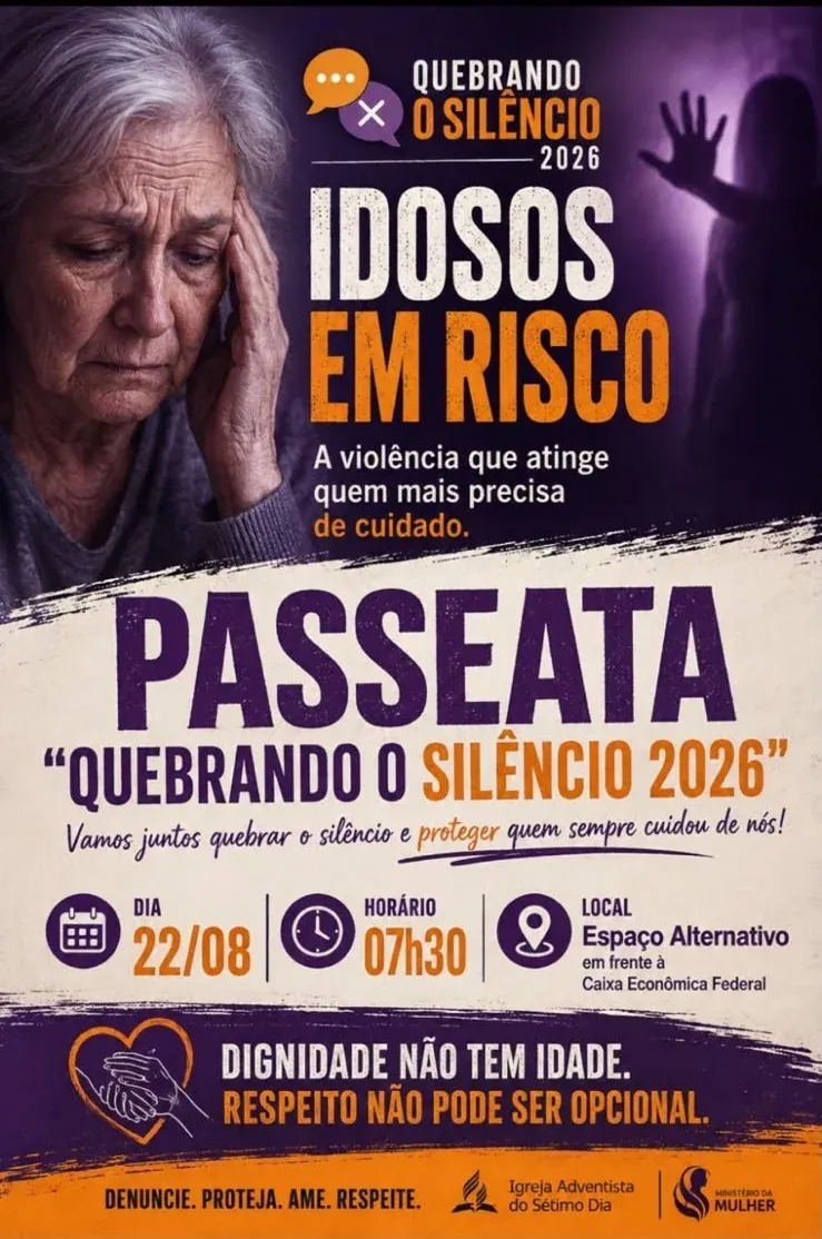 cidade - Passeata “Quebrando o Silêncio 2026” será realizada em Rolim de Moura contra violência aos idosos