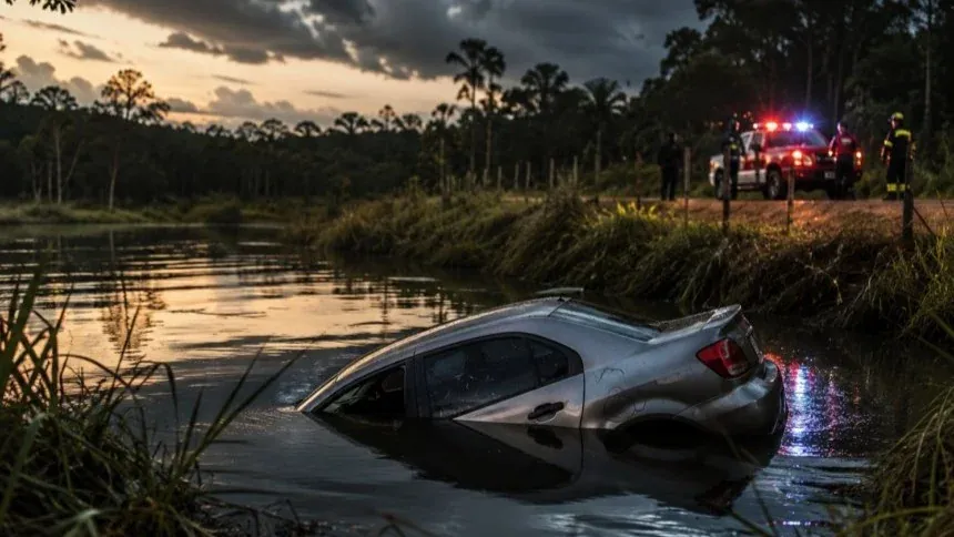 Destaque - URGENTE: Três pessoas morrem após carro cair em represa em Alta Floresta d’Oeste