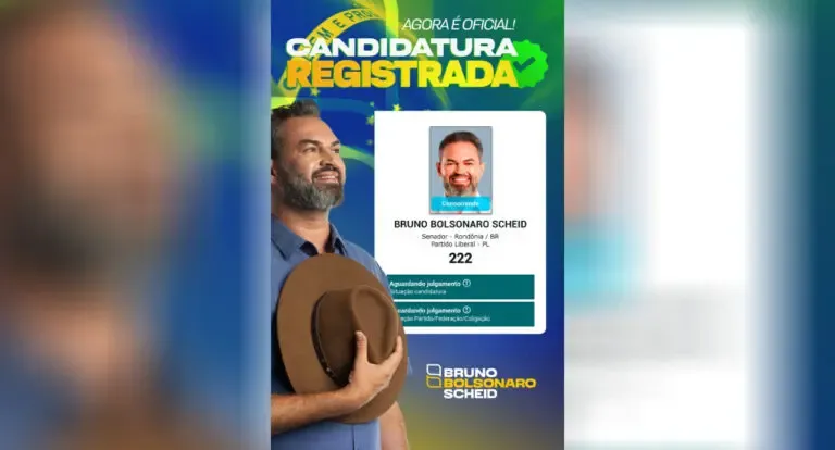 Política - Bruno Bolsonaro registra candidatura ao Senado em Rondônia