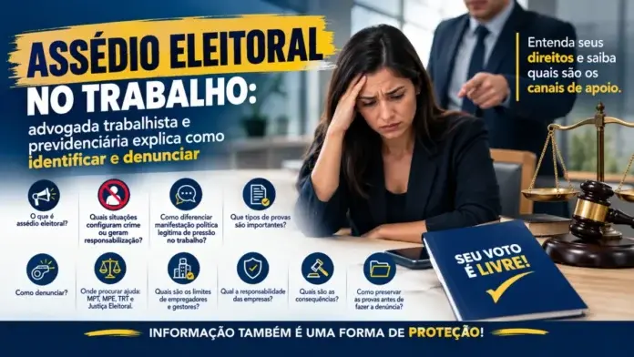 Assédio eleitoral no trabalho: advogada trabalhista e previdenciária explica como identificar e denunciar
