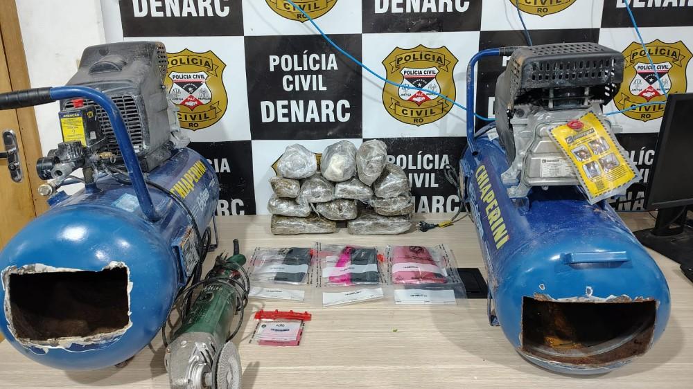 Polícia Denarc prende quatro e investiga uso de compressores para transportar droga em Porto Velho