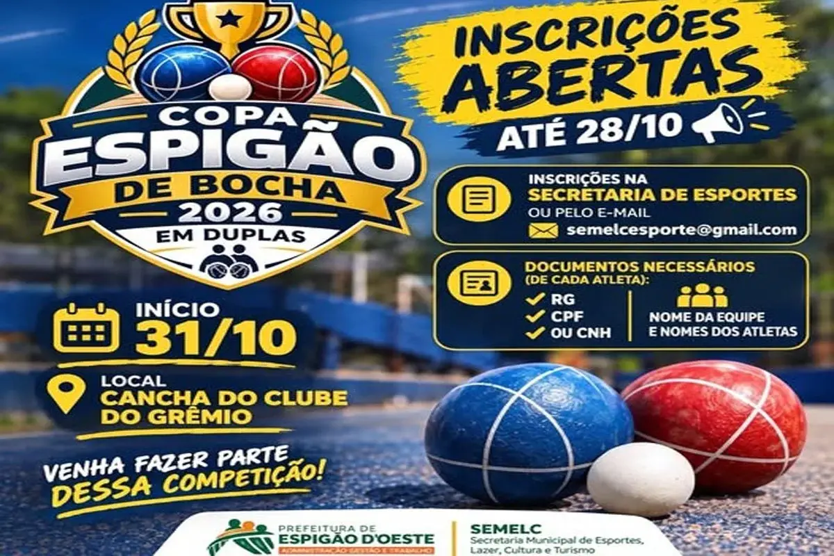 Competição - Copa Espigão de Bocha 2026 terá premiação de até R$ 700; inscrições até 28 de outubro