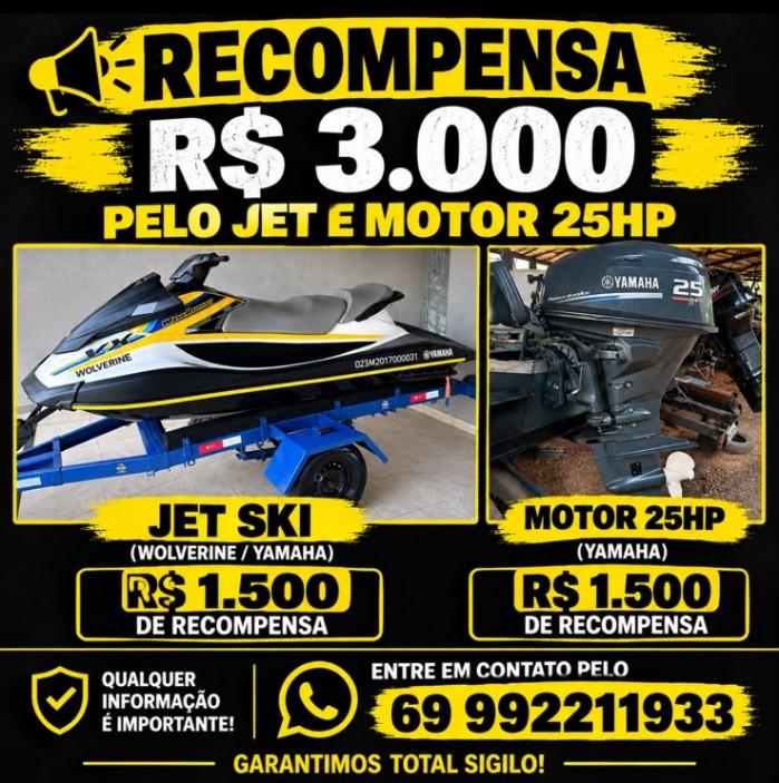 Polícia - Bandidos encapuzados e armados invadem empresa, rendem proprietária e roubam moto e jet ski