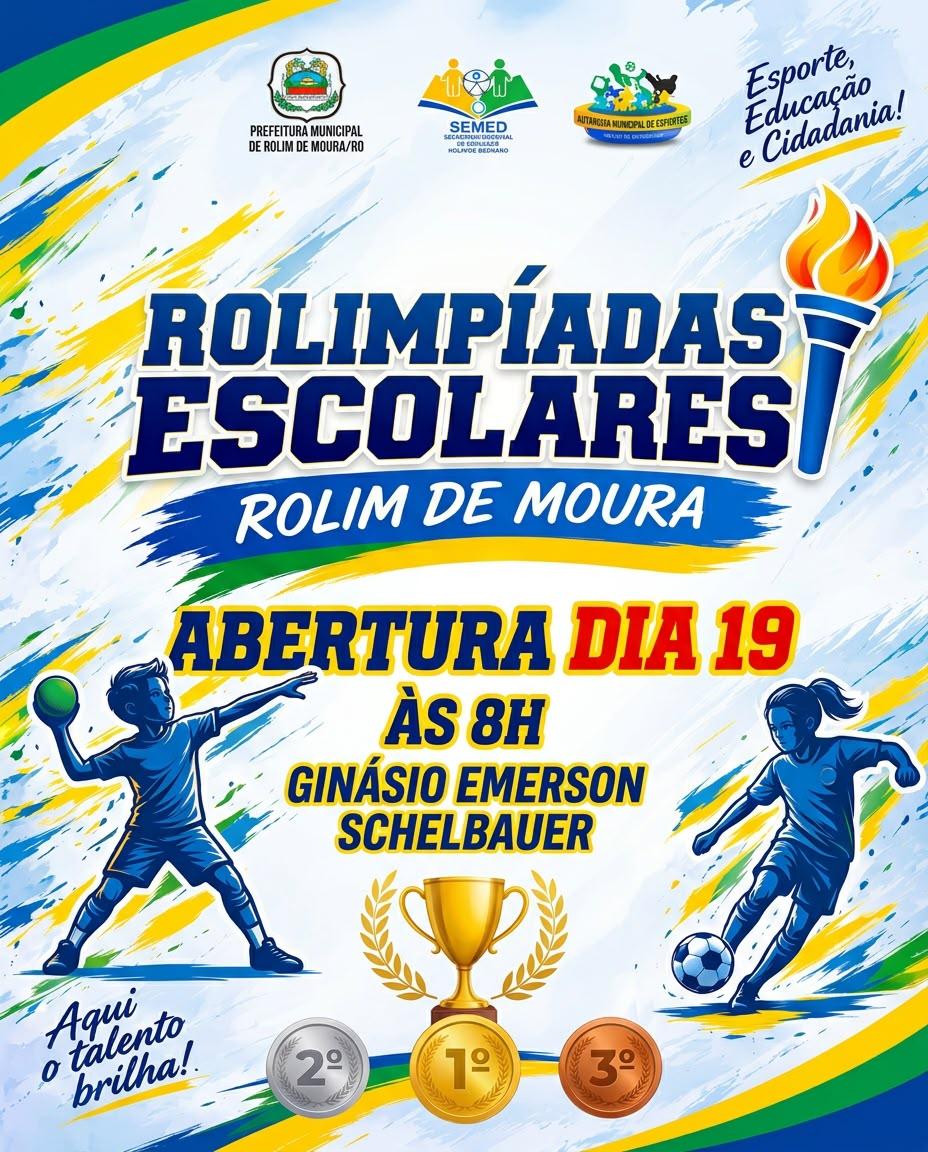 Prefeitura de Rolim de Moura abre as Rolimpíadas Escolares 2026 na segunda-feira, dia 19