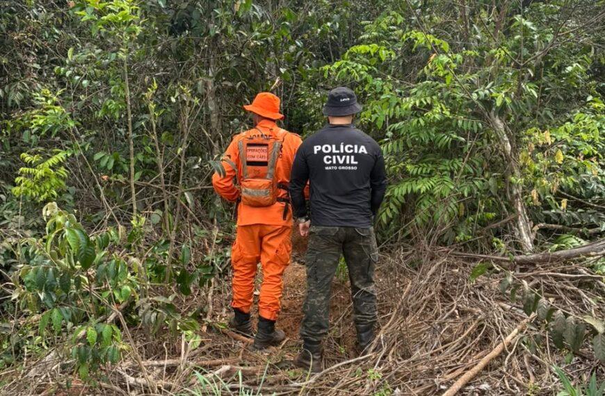 VÍDEO - Polícia encontra ossada em cova rasa e suspeita de trabalhador executado por facção em MT; vídeo