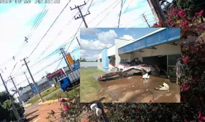Dia de milagre: vídeo mostra avião caindo e atingindo creche com 180 alunos em MT