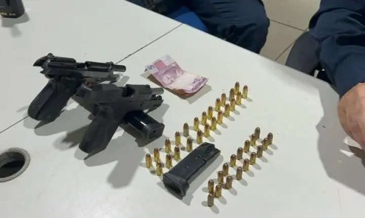 PM apreende pistolas que seriam usadas em ataque na capital