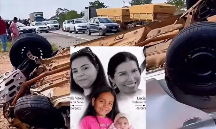 TRAGÉDIA - Vídeo - Vó, filha e duas netas morrem após Prisma colidir e capotar na BR-364; vídeo
