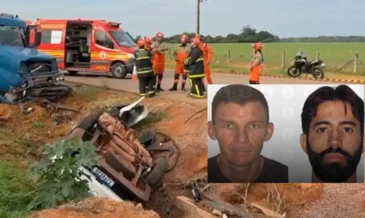 VÍDEO - Identificados homens mortos em colisão fortíssima entre Strada e caminhão na BR-163; vídeo